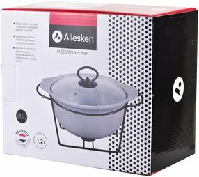 Marmitas Allesken Modern Kitchen, 1200 ml, 22.9 cm x 19.3 cm x 8.7 cm, pilka sp., akmens masė