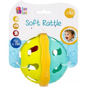 Погремушка BamBam Soft - Ball, желтый цв./мятный (mint) цв.