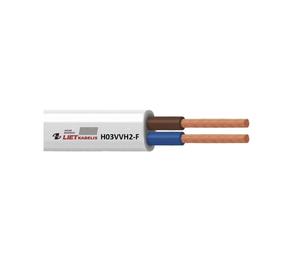 Kabelis Lietkabelis H03VVH2-F, Eca, 2 x 0.5 mm², 50 m