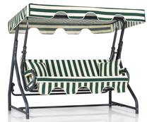Lauko sūpynės Kalune Design Ruta 3, balta sp./juoda sp./žalia sp., 110 cm x 200 cm x 165 cm
