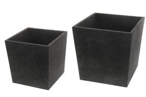 Lillepottide komplekt 4Living Cubic, polüpropüleen (pp), Ø 48 cm, must v., 2 tk