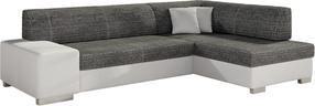 Kampinė sofa Fabio Berlin 02, Soft 17, balta sp./tamsiai pilka sp., dešininė, 167 x 268 cm x 73 cm