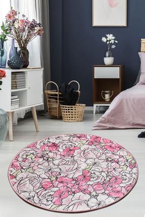 Paklājs Conceptum Hypnose Rosa - Pink, daudzkrāsaina, 140 cm x 140 cm