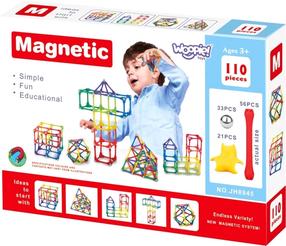 Magnetinis konstruktorius Woopie Creative, 110 vnt., įvairių spalvų