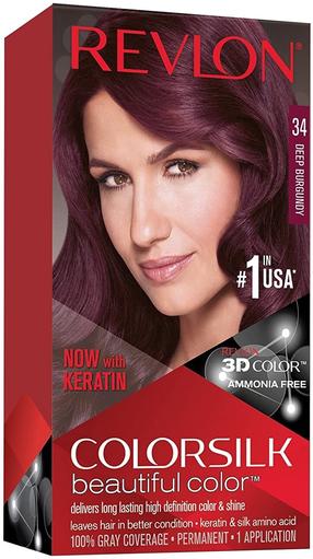 Plaukų dažai Revlon Colorsilk Beautiful Color, deep burgundy sp., 34, 59 ml