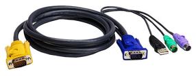 Провод Aten PS/2-USB KVM USB A male, HDB 15 Male, 1.8 м, черный цв.