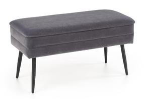 Pufas Velva, juoda sp./pilka sp., 78 cm x 42 cm x 37 cm