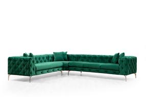 Stūra dīvāns Hanah Home Como 569HLN1315, zaļa krās., labais, 310 x 270 cm x 73 cm