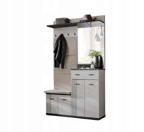 Prieškambario baldų komplektas ASM Hugo VI, vidaus, baltas/juodas