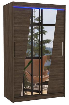 Spinta ADRK Texas LED, ruda sp., 58 cm x 120 cm x 200 cm, su veidrodžiu