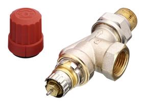 Ventilis Danfoss, kampinis/termostatinis, šildymo sistemoms, 1/2 colio - išorinis sriegis, 1/2 colio - vidinis sriegis
