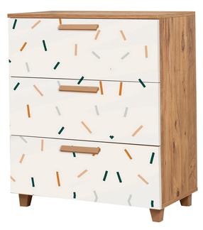 Komoda Kalune Design Leva Gravis Line, ruda sp./balta sp., 95 cm x 80 cm x 43 cm
