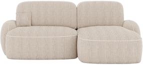 Kampinė sofa - lova Tesalia Calmora 04, smėlio sp., dešininė, 150 x 247 cm x 93 cm