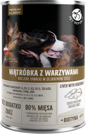 Šlapias šunų maistas PetRepublic Adult Medium & Large, kepenėlės, 1.25 kg