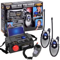 Policininko žaislas, radijo stotelės Walkie Talkie, sidabro sp./juoda sp.