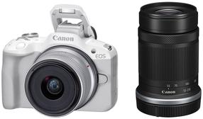 Peeglita kaamera Canon EOS R50/RF-S 18-45mm/RF-S 55-210mm, valge v.