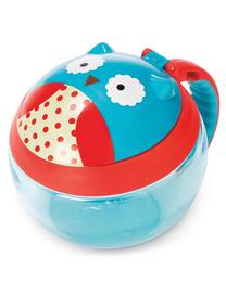 Užkandžių dubenėlis Skip Hop Zoo Snack Cup Owl, 222 ml, 1 m., plastikas, mėlyna sp./raudona sp.
