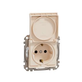 Ligzda Schneider Electric Sedna Design SDD212023, Iezemēta rozete, IP44, bēša krās.