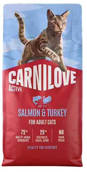 Sausas kačių maistas Carnilove Active Salmon & Turkey, kalakutiena/lašiša, 6 kg