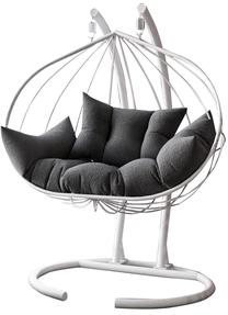 Pakabinamas krėslas Kalune Design Hanedan, antracito sp./balta sp.