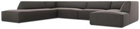 Kampinė sofa Micadoni Home Ruby Panoramic 7 Seats, tamsiai pilka sp., kairinė, 366 x 273 cm x 69 cm