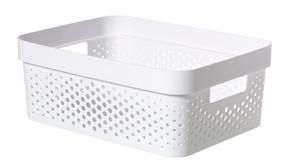 Daiktadėžė, daiktų saugojimo/žaislams Curver Infinity Dots, 11 l, balta sp., 35.6 x 26.6 x 13.6 cm