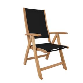 Lauko kėdė Home4you Bali 13706, juoda sp./medžio sp., 60 cm x 70 cm x 110 cm