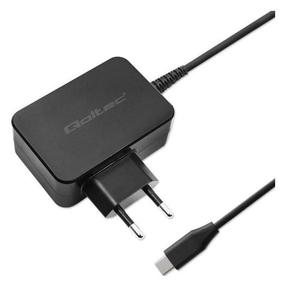Telefona lādētājs Qoltec POWER PRO, USB Type C, 9 cm, melna krās., 45 W