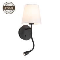 Šviestuvas sieninis Domoletti Ramzi 18237-BK, E27, 4000 °K, 1 x 40 W, balta sp. / juoda sp.