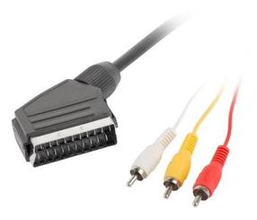 Провод Lanberg RCA male x 3, SCART, 1.8 м, желтый цв.