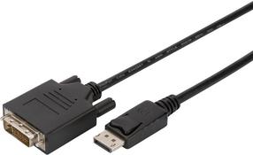Adapteris Assmann AK-340306 AK-340306 Displayport, DVI 24+1 male, 3 m, melna krās.