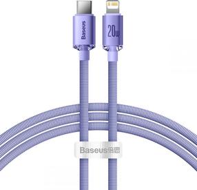 Vads Baseus Crystal Shine Series CAJY000205, USB Type C/Lightning, 120 cm, violeta krās., 20 W