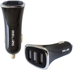 Auto laadija Beline, 3 x USB, must v.