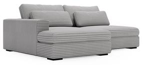 Kampinė sofa - lova Polak Meble Leida, pilka sp., kairinė, 232 x 158 cm x 80 cm