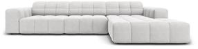 Kampinė sofa Micadoni Home Jennifer Velvet, šviesiai pilka sp., dešininė, 284 x 166 cm x 70 cm