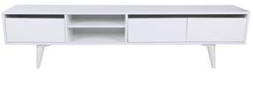 TV staliukas Kalune Design Graz, balta sp., 180 cm x 45 cm x 30 cm