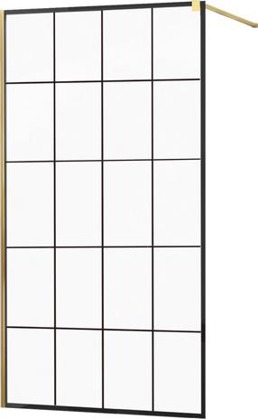 Dušo sienelė Mexen Kioto 800-130-101-50-77, 130 cm x 200 cm, aukso sp./juoda sp./grūdintas