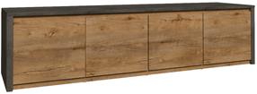 Televizoriaus spintelė Gala Meble Montana K4D, ruda sp./pilka sp., 43 cm x 170 cm x 48 cm
