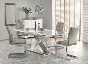 Stalas išskleidžiamas Sandor 2, balta sp./pilka sp., 160 - 220 cm x 90 cm x 75 cm