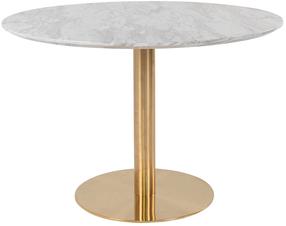 Valgomojo stalas House Nordic Bolzano, aukso sp./balta sp./marmuro sp., 110 cm x 70 cm x 75 cm