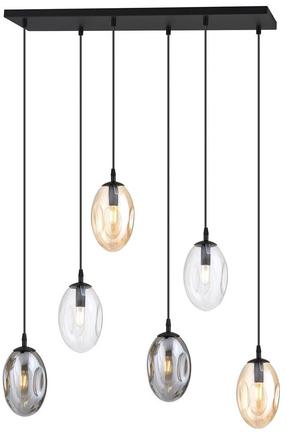 Lampa karināms Emibig Astral 6 BL MIX, E14, 6, caurspīdīga krās./melna krās. / melna krās., 10 x 20 cm
