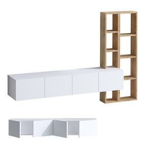 Sekcija Kalune Design Pana 393MRD1283, ąžuolo sp./balta sp., 32 cm x 182 cm x 25 cm
