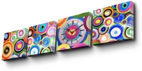 Pulkstenis - bilde Wallity Canvas 4P1919CS-1, daudzkrāsaina, 19 cm x 19 cm