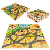 Žaidimų kilimėlis EcoToys Puzzle Mat 57562, 93.5 cm x 93.5 cm, 9 vnt, įvairių spalvų