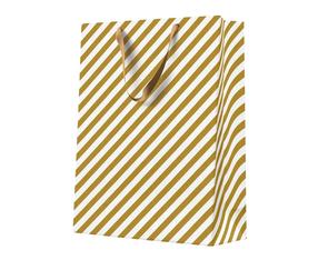Dāvanu maisiņš Paw Decor Collection Medium Stripes, 20 cm x 25 cm x 10 cm, zelta krās./balta krās.