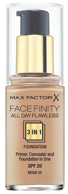 Skystas makiažo pagrindas Max Factor Face Finity All Day Flawless 3in1, 55, 30 ml