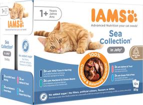 Šlapias kačių maistas IAMS Delights Sea, žuvis, 0.085 kg, 12 vnt.