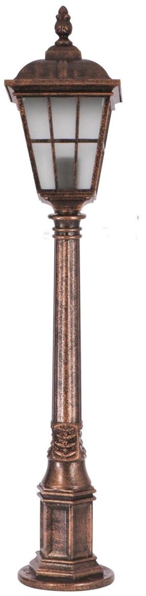 Pastatomas lauko šviestuvas Opviq BSU-68183-BKR-B, 60W, E27, IP65, bronzos sp./ruda sp., 20 cm x 100 cm