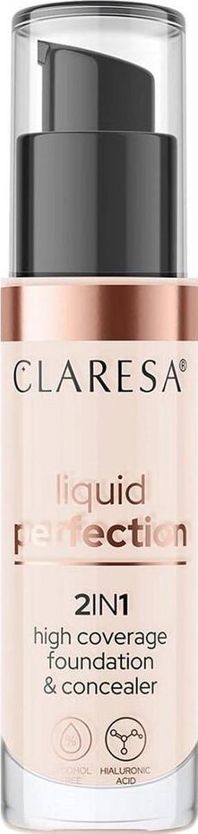 Sejas kosmētika, korektors Claresa Liquid Perfection 2 in 1, 101 light, 18 g