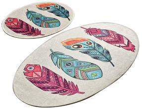 Vonios kilimėlių rinkinys Foutastic Feather 359CHL2452, įvairių spalvų, 100 cm x 60 cm
